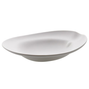 Shell Rimmed Deep Plate - White (26cm)       